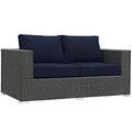 East End Imports Sojourn Outdoor Patio Loveseat- Canvas Navy EEI-1851-CHC-NAV